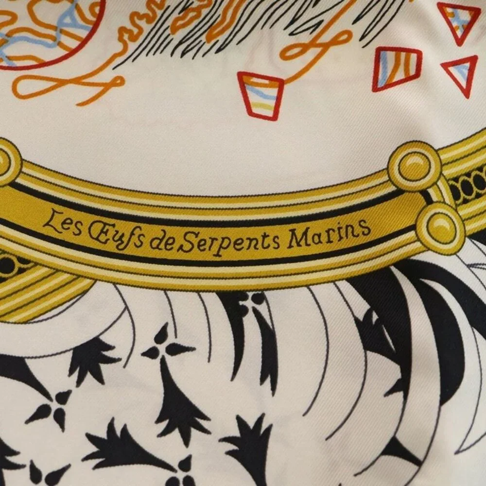 ★SOLD★ Hermes Carre 90 Legend of Embroidery Silk Scarf Black White - Picture 2 of 6